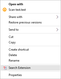 Windows context menu sample