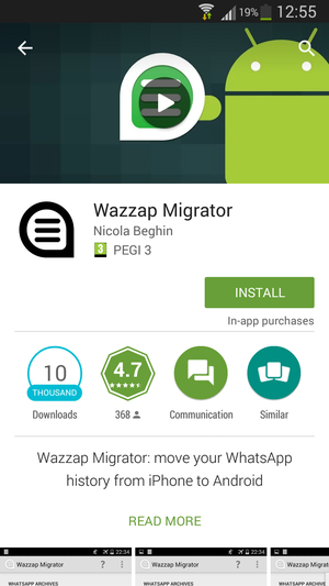 WazzapMigrator in Play Store