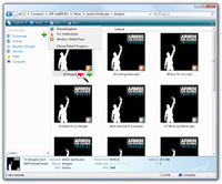 Windows Vista Eplorer thumbnail view with various file type related actions