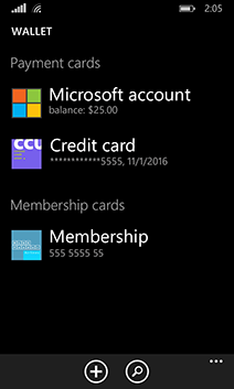 Microsoft Wallet picture or screenshot