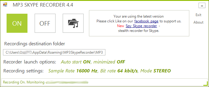 MP3 Skype Recorder picture or screenshot