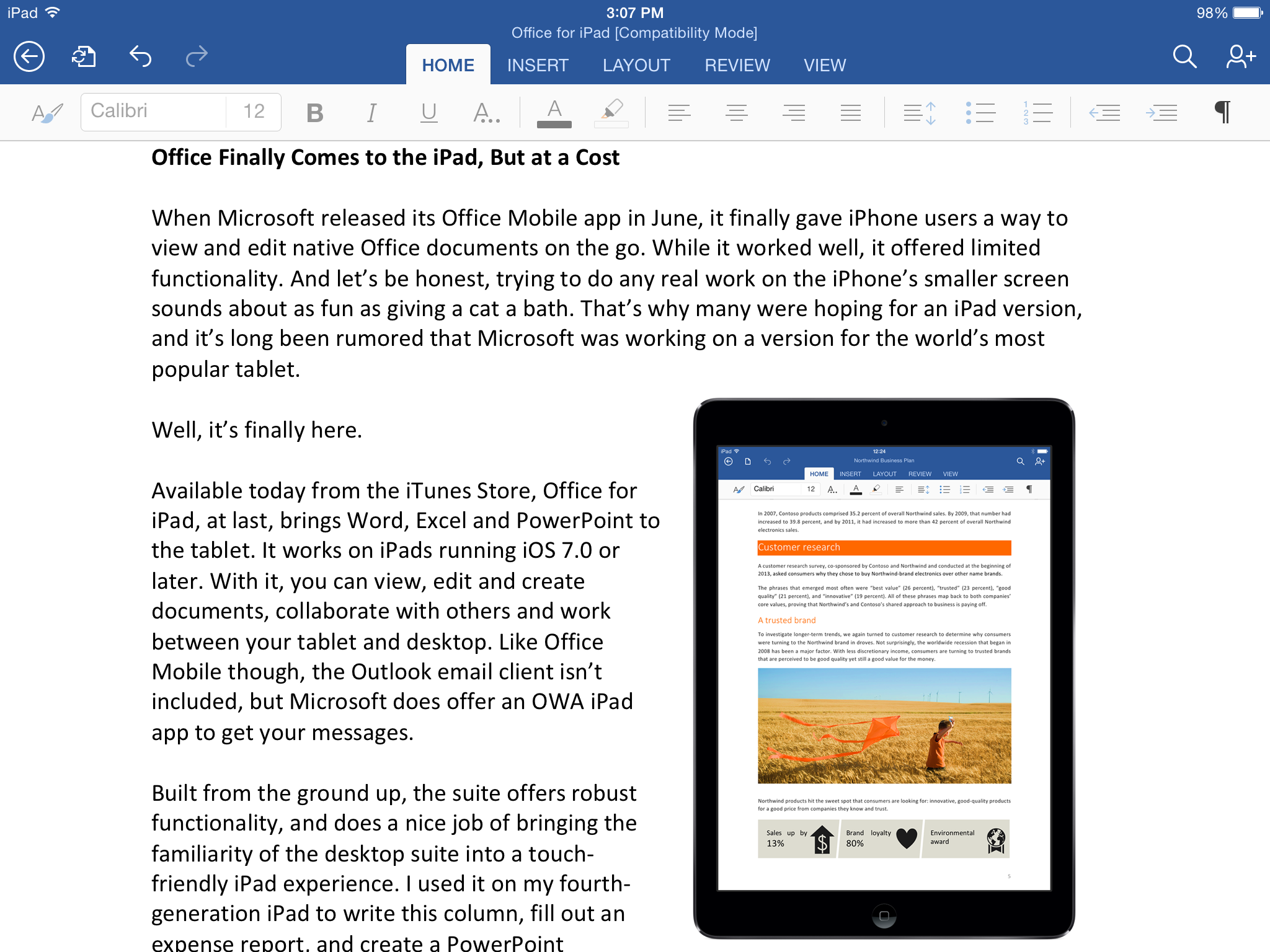 Microsoft Word for iOS file extensions