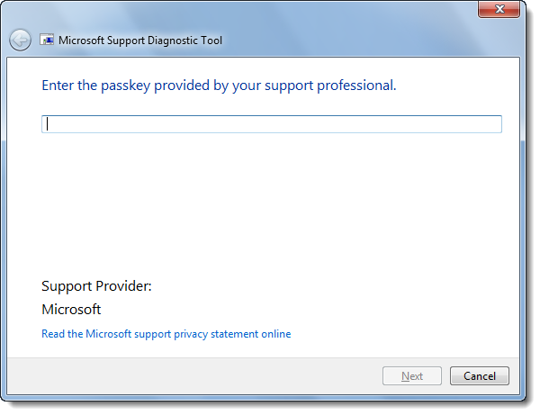 Microsoft Support Diagnostic Tool picture or screenshot