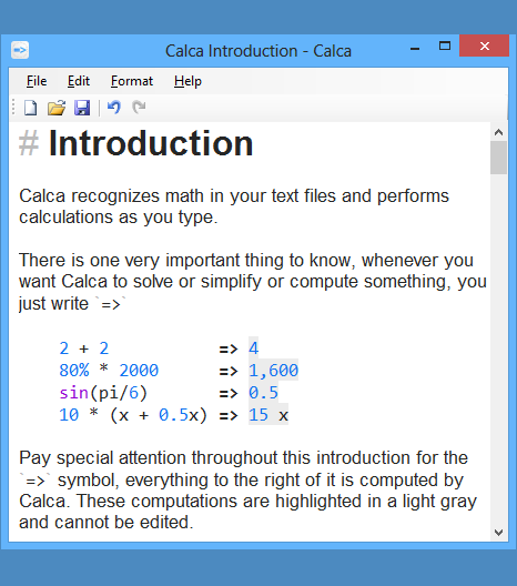 Calca for Windows picture or screenshot