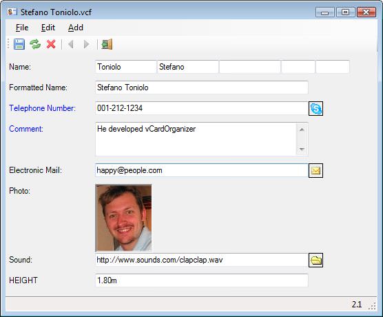 vCardOrganizer picture or screenshot