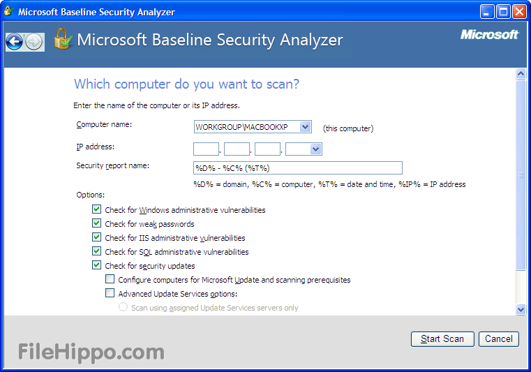 Microsoft Baseline Security Analyzer picture or screenshot