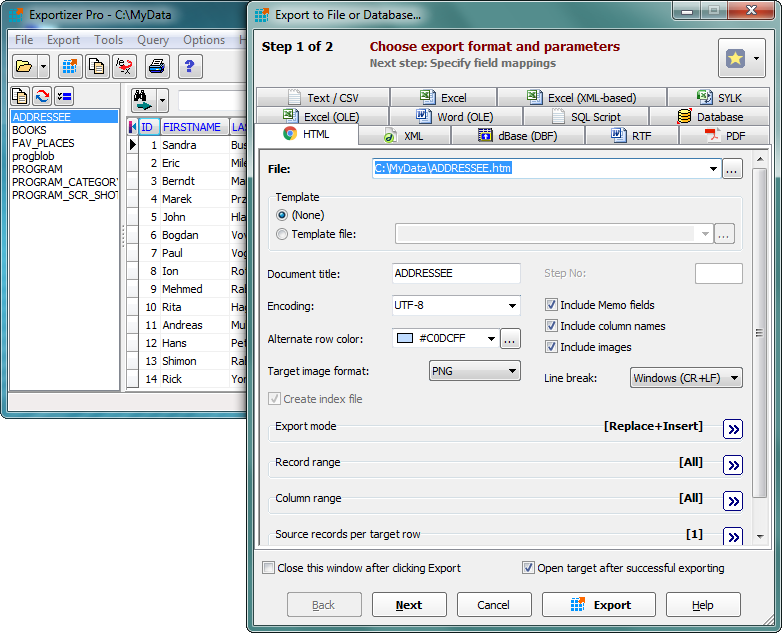 Файл db. RTF программа. Xls-CSV экспорт 1.0. DB Tool. UDL программа.