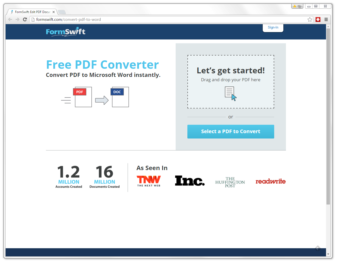 Formswift Free PDF Converter file extensions