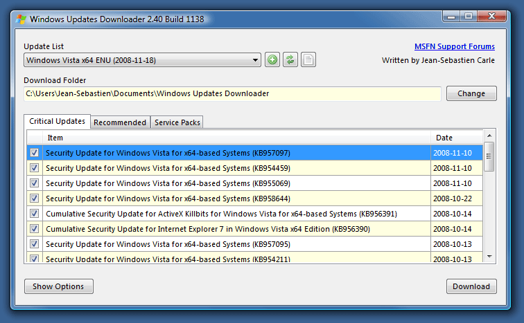 Windows Updates Downloader picture or screenshot