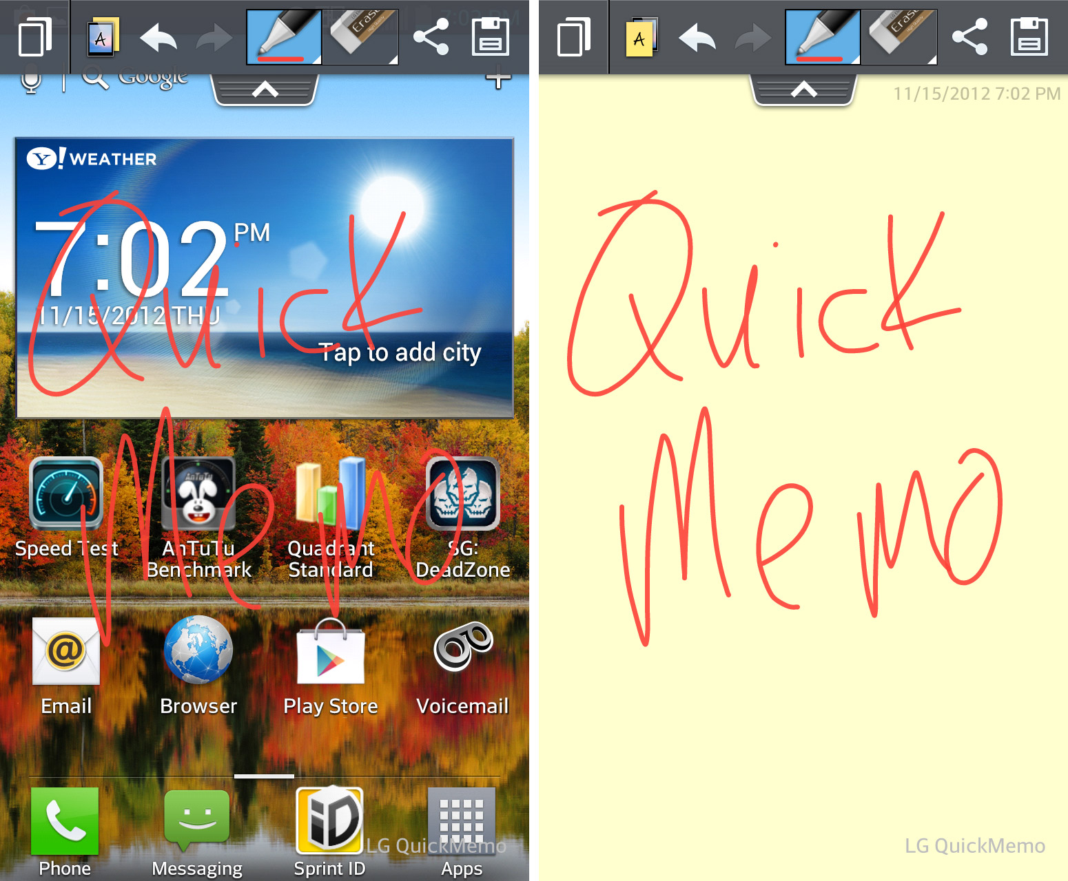 QuickMemo picture or screenshot