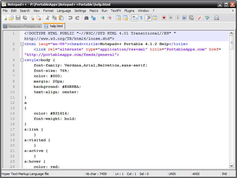 NotePad++ text editor picture