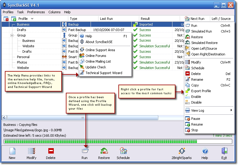 SyncBackSE picture or screenshot