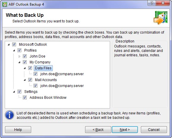 ABF Outlook Backup picture or screenshot