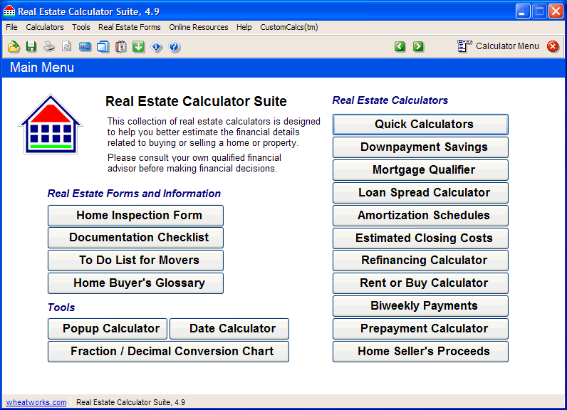 Real Estate Calculator Suite picture or screenshot