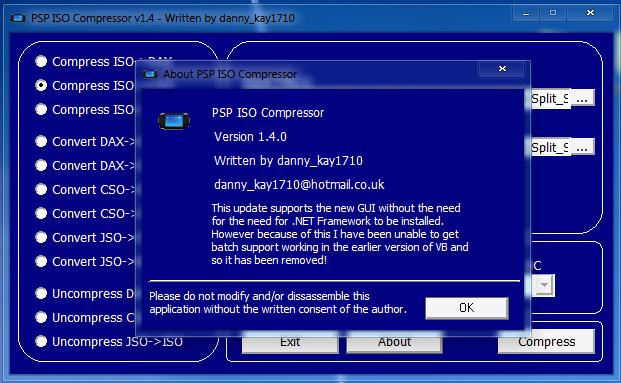 PSP ISO Compressor picture or screenshot