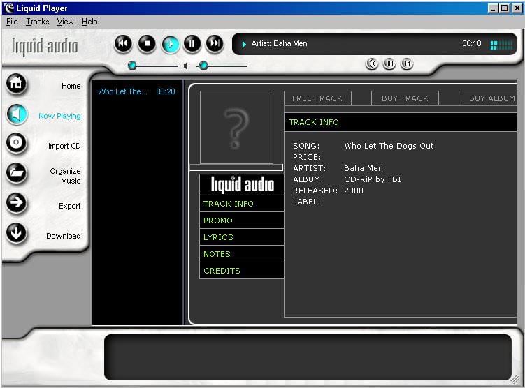 Liquid Audio Player picture or screenshot