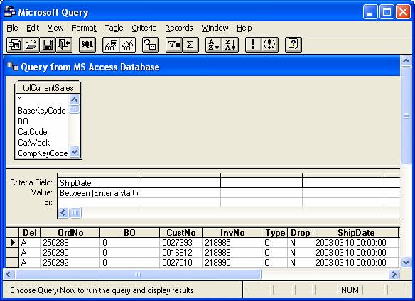Microsoft Query picture