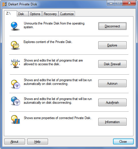 Dekart Private Disk picture or screenshot