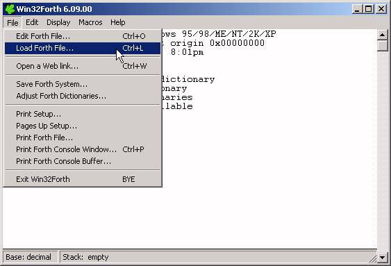 Win32Forth picture or screenshot