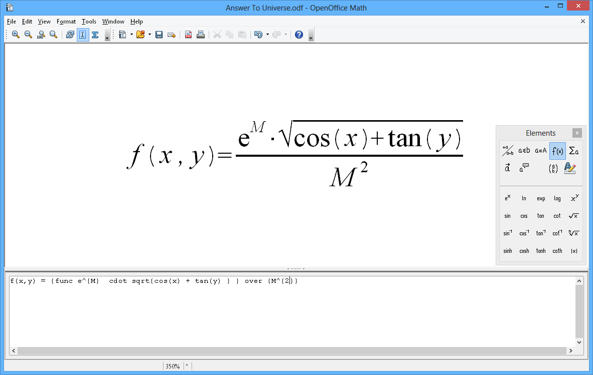 Apache OpenOffice Math (OpenOffice.org Math) picture