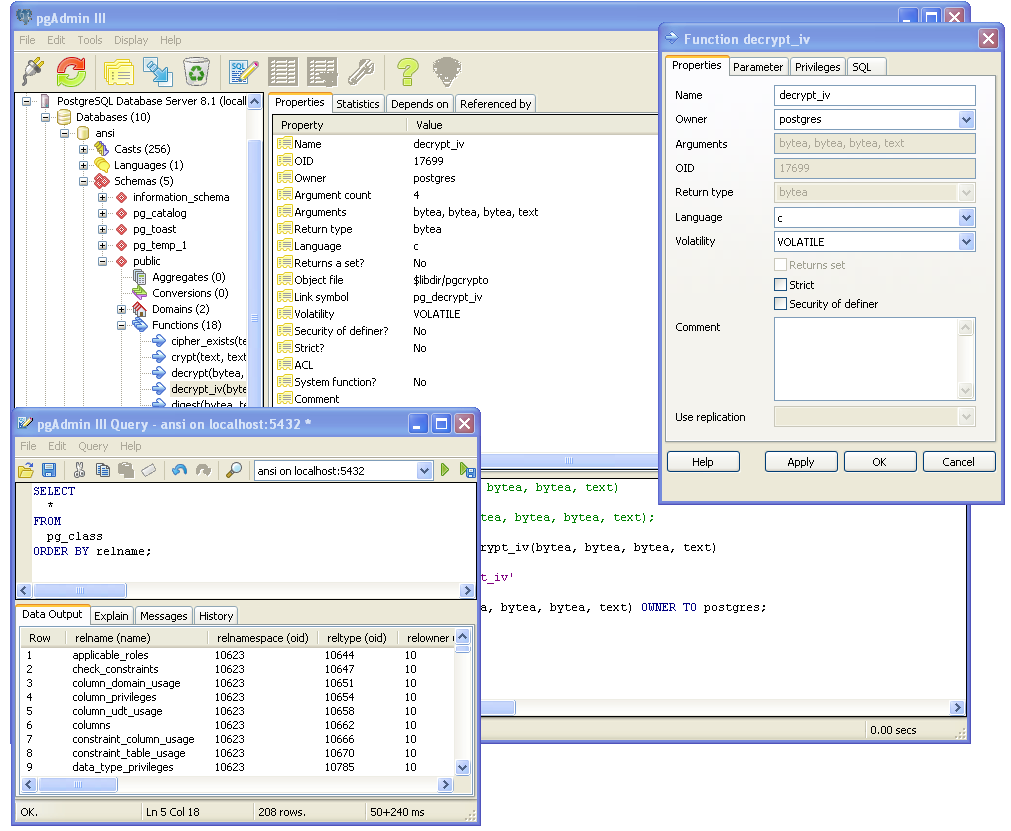 pgAdmin file extensions