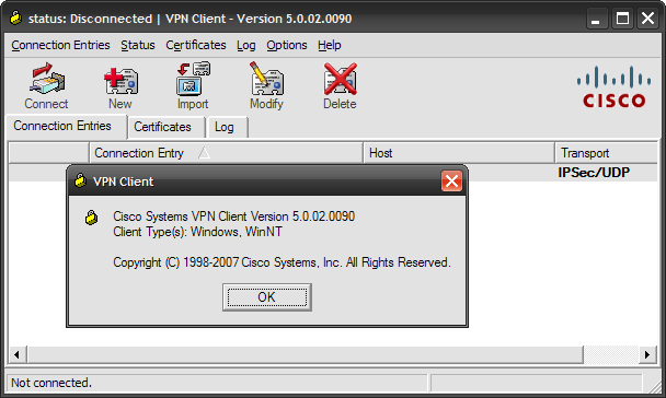 Cisco VPN Client file extensions