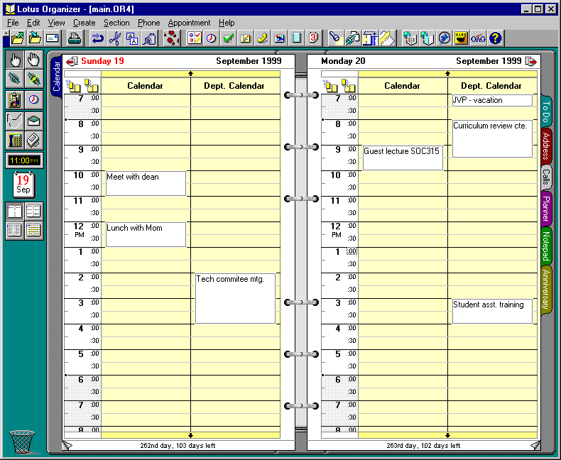 Lotus Organizer file extensions