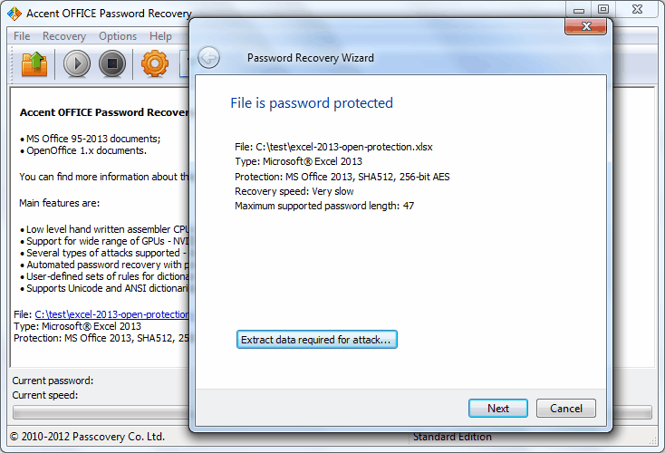 Accent OFFICE Password Recovery picture