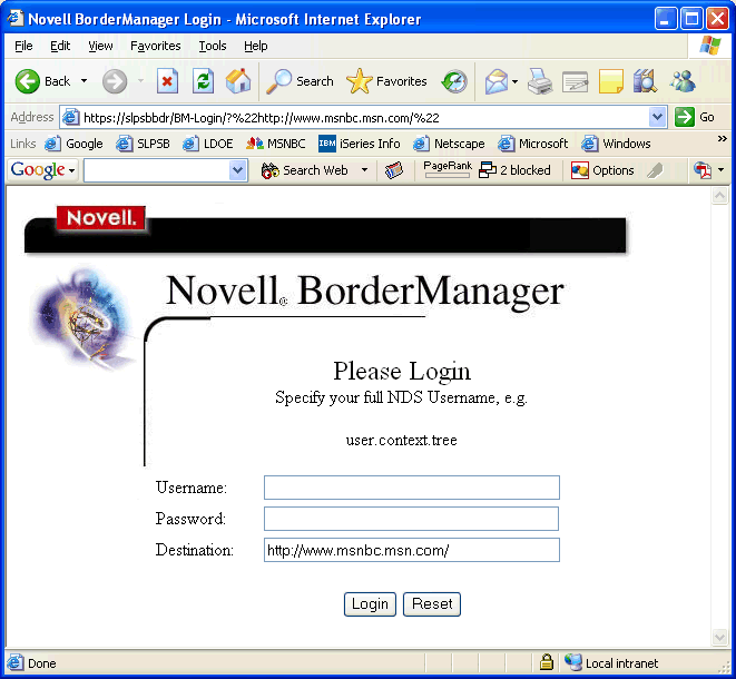 Novell BorderManager picture or screenshot