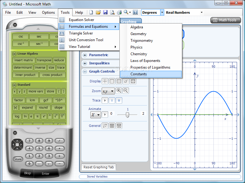 Microsoft Math picture or screenshot