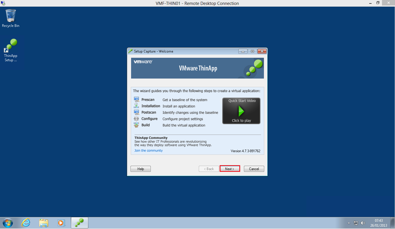 VMware ThinApp picture or screenshot