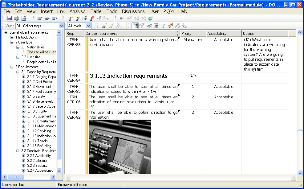 IBM Rational DOORS picture or screenshot