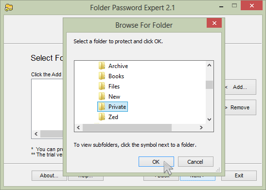 Folder Password Expert picture or screenshot
