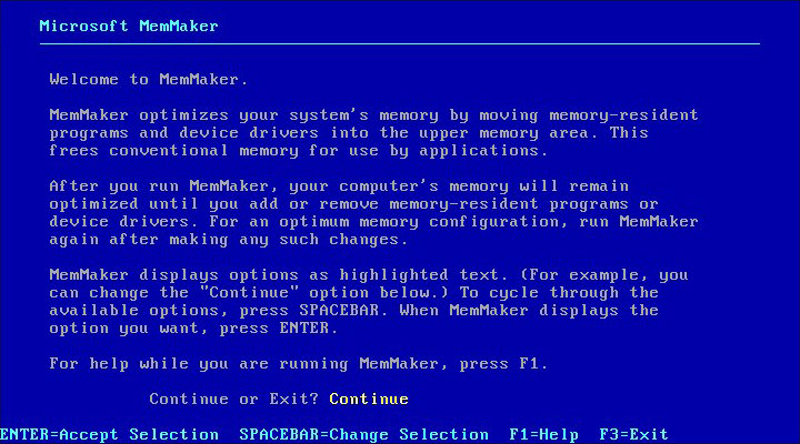 DOS MemMaker picture or screenshot