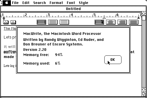MacWrite picture or screenshot