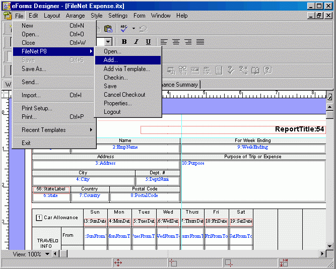 FileNet eForms picture or screenshot