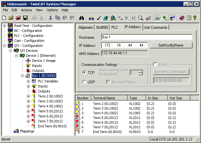 TwinCAT System Manager picture or screenshot