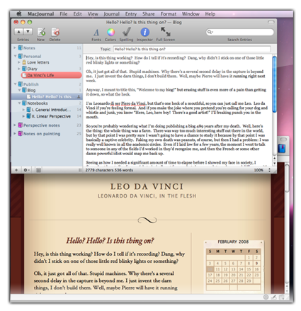 MacJournal picture or screenshot