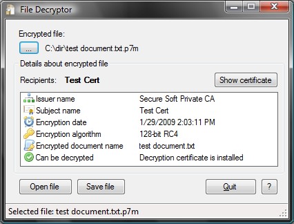 File Decryptor picture or screenshot