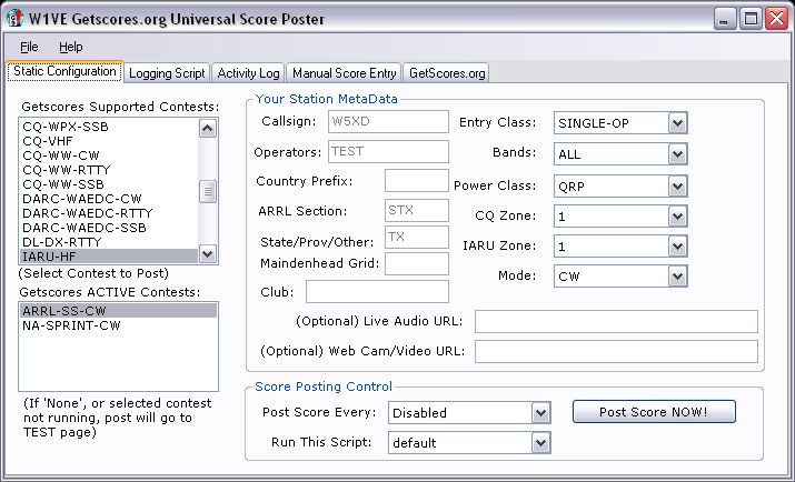 Universal Score Posting Application picture or screenshot