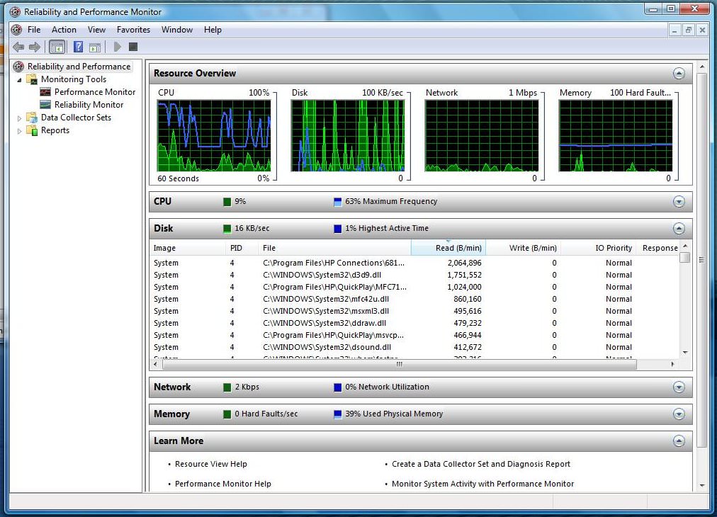 Windows Performance Monitor picture