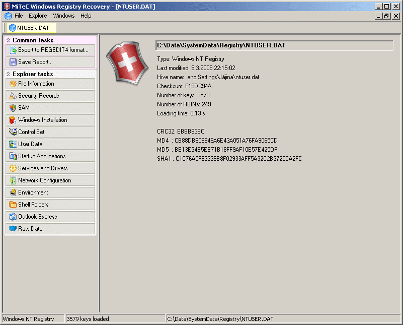 Windows Registry Recovery picture