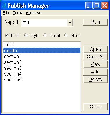 Publish Manager picture or screenshot