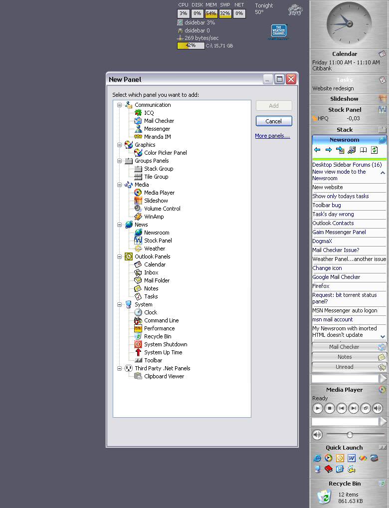 Desktop Sidebar picture