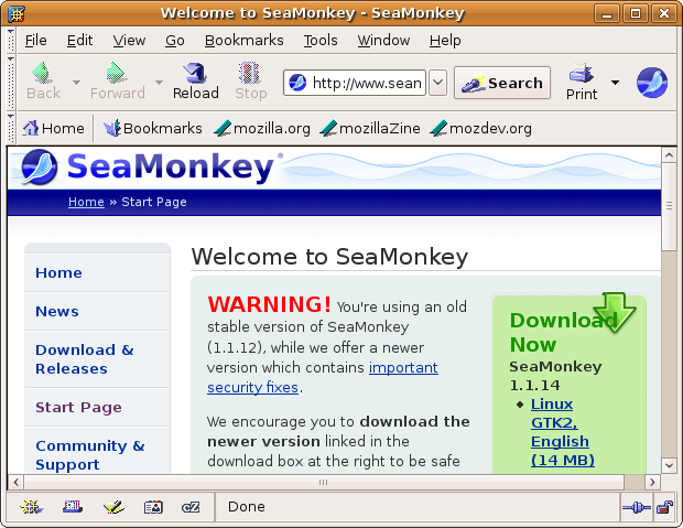 Seamonkey for Linux picture