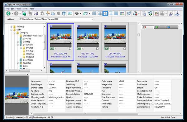 PENTAX PHOTO Browser picture or screenshot
