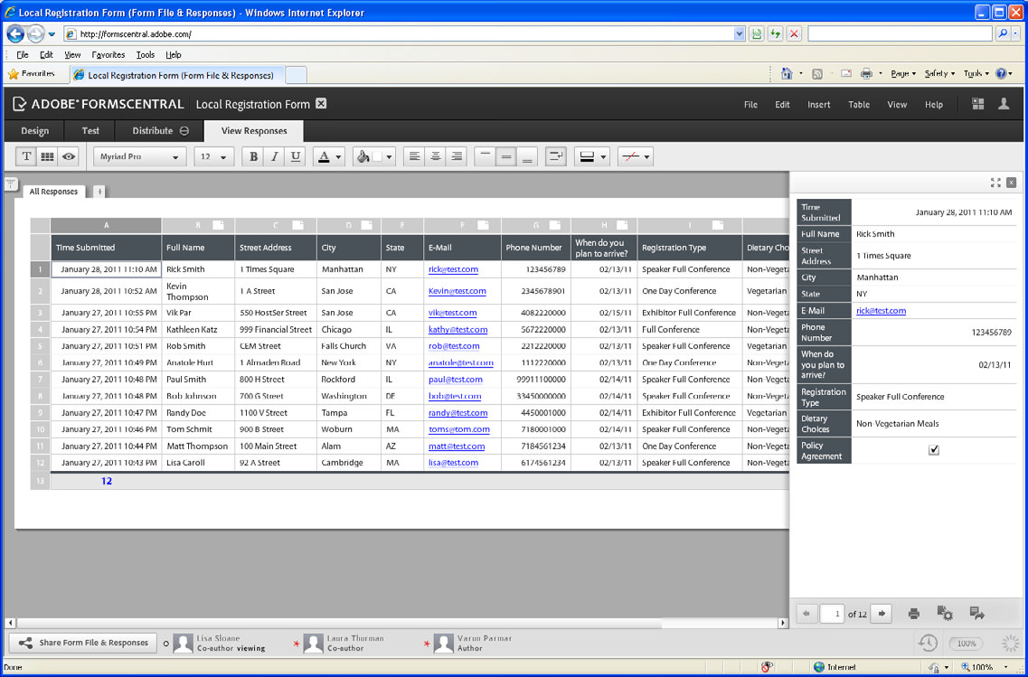 Adobe FormsCentral on-line picture or screenshot