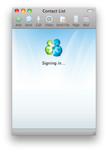 Microsft Messenger 2011 for Mac screenshot