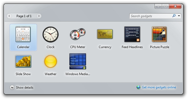 Windows Desktop Gadgets.