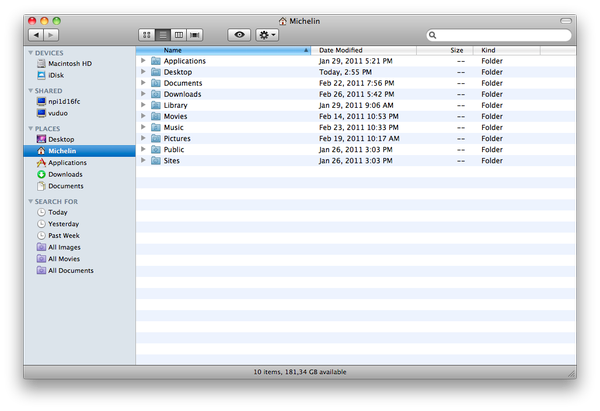 Mac OS Finder window